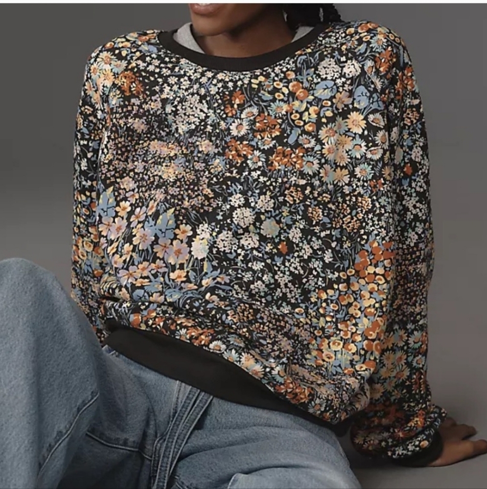Anthropologie Multicolor Floral Sweater